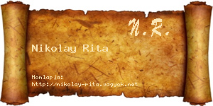 Nikolay Rita névjegykártya